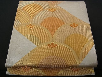 平和屋着物■六通柄袋帯 青海波 金糸 逸品 dy4363