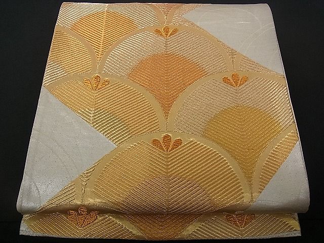 平和屋着物■六通柄袋帯 青海波 金糸 逸品 dy4363