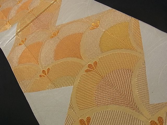 平和屋着物■六通柄袋帯 青海波 金糸 逸品 dy4363