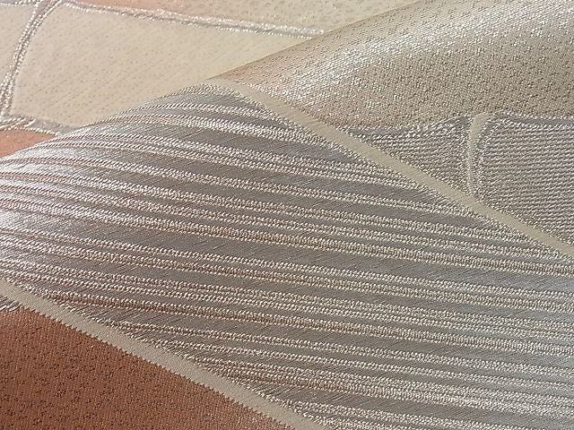 平和屋着物■六通柄袋帯 唐織 竹並び 銀糸 逸品 dy4425