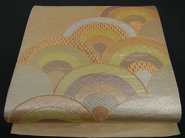 平和屋着物■六通柄袋帯 青海波 金銀糸 逸品 dy4737