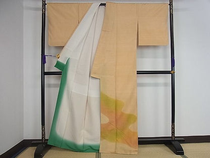 平和屋着物■訪問着　紬地　流水文　逸品　dy4869
