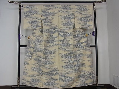 平和屋着物■上質な紬 風景文 逸品 dy5476