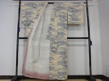平和屋着物■上質な紬 風景文 逸品 dy5476