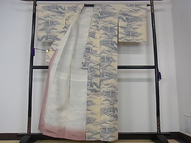 平和屋着物■上質な紬 風景文 逸品 dy5476