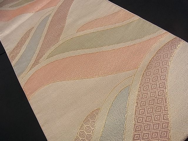 平和屋着物■佐賀錦 六通柄袋帯 立波吉祥文 金糸 逸品 dy5540