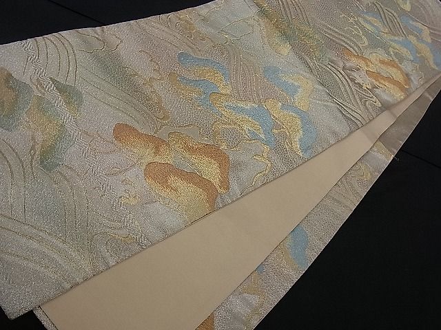 平和屋着物■六通柄袋帯 立波松文 金銀糸 逸品 dy5562