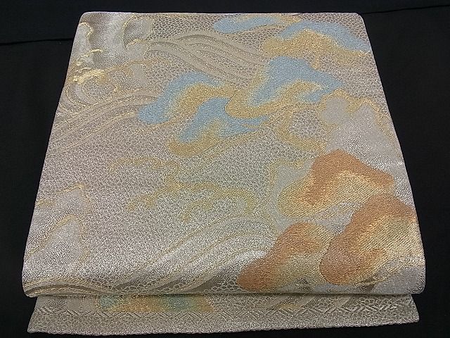 平和屋着物■六通柄袋帯 立波松文 金銀糸 逸品 dy5562