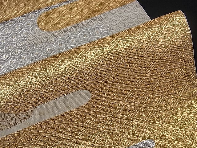 平和屋着物■六通柄袋帯 エ霞吉祥文 金銀糸 逸品 dy5568