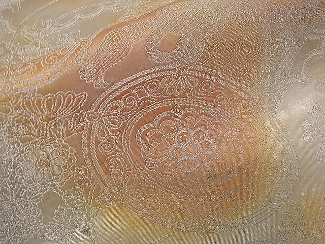 平和屋着物■六通柄袋帯 手織り 鼓流し 銀糸 逸品 dy5603
