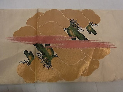 平和屋着物■太鼓柄袋帯 松文 金糸 逸品 dy5630
