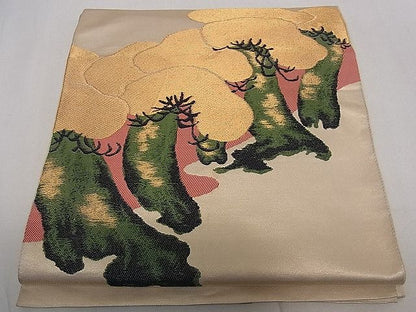 平和屋着物■太鼓柄袋帯 松文 金糸 逸品 dy5630
