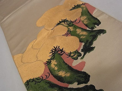 平和屋着物■太鼓柄袋帯 松文 金糸 逸品 dy5630