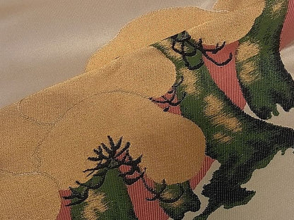平和屋着物■太鼓柄袋帯 松文 金糸 逸品 dy5630