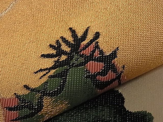 平和屋着物■太鼓柄袋帯 松文 金糸 逸品 dy5630