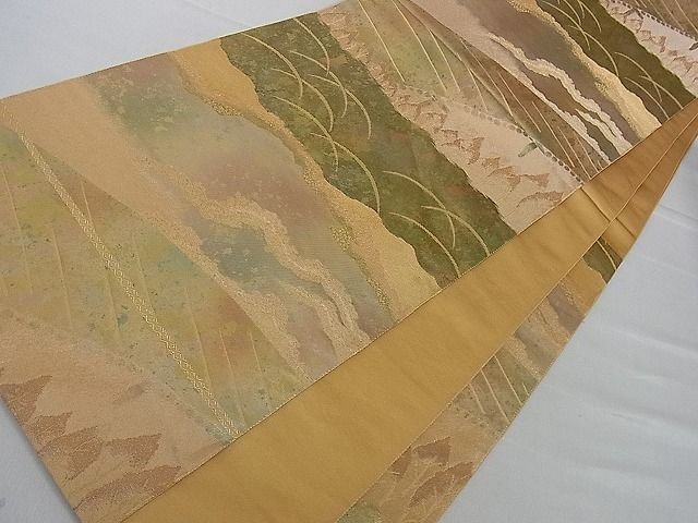平和屋着物■六通柄袋帯 道長樹林文 金糸 逸品 dy5893
