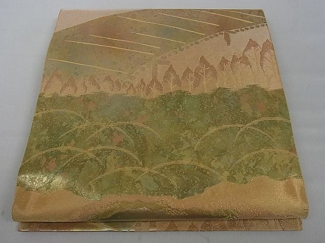 平和屋着物■六通柄袋帯 道長樹林文 金糸 逸品 dy5893
