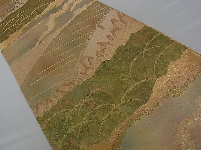 平和屋着物■六通柄袋帯 道長樹林文 金糸 逸品 dy5893