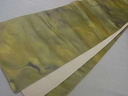 平和屋着物■全通柄袋帯 墨流し文様 引箔 金彩 逸品 dy5905