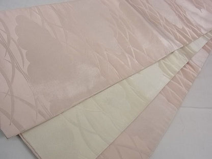 平和屋着物■両面 全通柄袋帯 雲取り芝草文 銀糸 逸品 dy5945