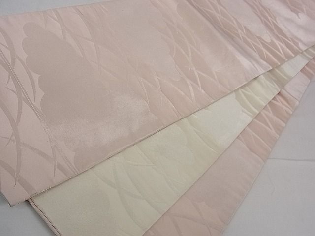 平和屋着物■両面 全通柄袋帯 雲取り芝草文 銀糸 逸品 dy5945