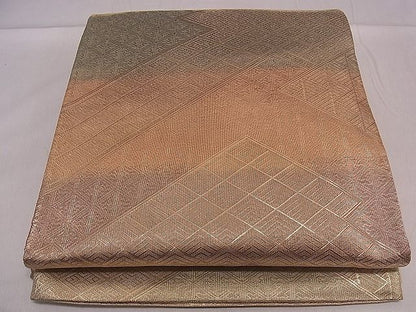 平和屋着物■佐賀錦　両面　全通柄袋帯　切嵌文　金糸　逸品　dy6622