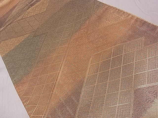 平和屋着物■佐賀錦　両面　全通柄袋帯　切嵌文　金糸　逸品　dy6622