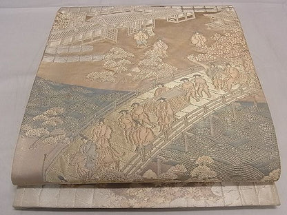 平和屋着物■六通太鼓柄袋帯　大名行列　金糸　逸品　dy6625