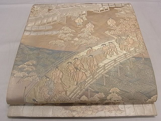 平和屋着物■六通太鼓柄袋帯　大名行列　金糸　逸品　dy6625