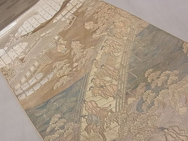 平和屋着物■六通太鼓柄袋帯　大名行列　金糸　逸品　dy6625