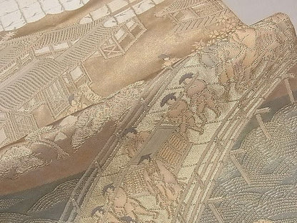 平和屋着物■六通太鼓柄袋帯　大名行列　金糸　逸品　dy6625