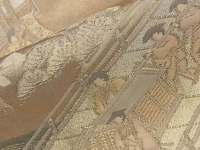 平和屋着物■六通太鼓柄袋帯　大名行列　金糸　逸品　dy6625