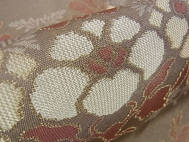 平和屋本店■極上　人間国宝　北村武資　経錦　六通柄袋帯　草花　金糸　逸品　DZAA0008kh4 - 平和屋