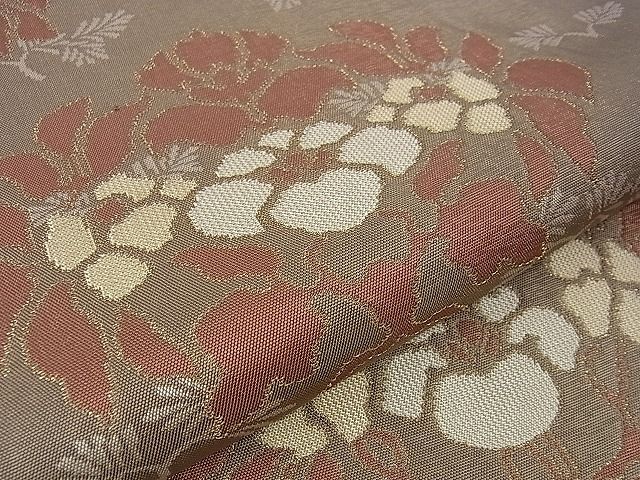 平和屋本店■極上　人間国宝　北村武資　経錦　六通柄袋帯　草花　金糸　逸品　DZAA0008kh4 - 平和屋