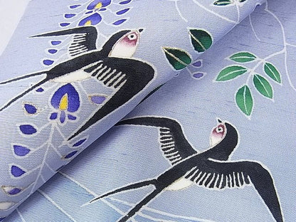 平和屋本店■超希少　東京友禅　久呂田明功　九寸名古屋帯　燕　藤花房　金彩　逸品　DZAA0037kh4 - 平和屋