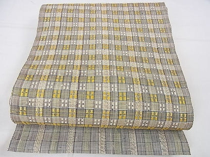 平和屋本店■希少　夏物　人間国宝　平良敏子　喜如嘉の芭蕉布　八寸名古屋帯　花織　希少柄　逸品　未使用　DZAA0321kh4 - 平和屋