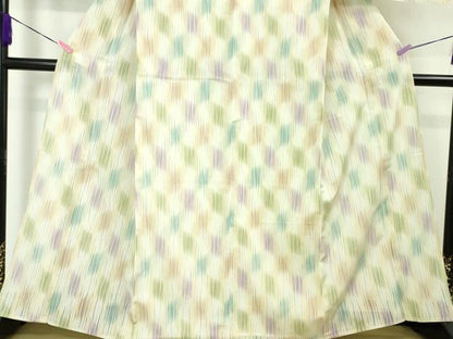 平和屋本店■極上　夏物　筬波明石　明石ちぢみ　変わり市松　証紙付き　逸品　DZAA0424kh5 - 平和屋