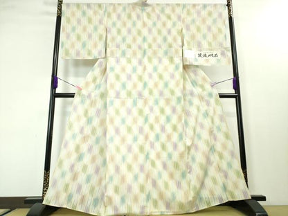 平和屋本店■極上　夏物　筬波明石　明石ちぢみ　変わり市松　証紙付き　逸品　DZAA0424kh5 - 平和屋