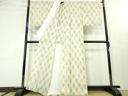 平和屋本店■極上　夏物　筬波明石　明石ちぢみ　変わり市松　証紙付き　逸品　DZAA0424kh5 - 平和屋