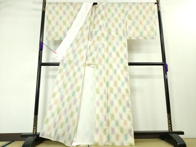 平和屋本店■極上　夏物　筬波明石　明石ちぢみ　変わり市松　証紙付き　逸品　DZAA0424kh5 - 平和屋