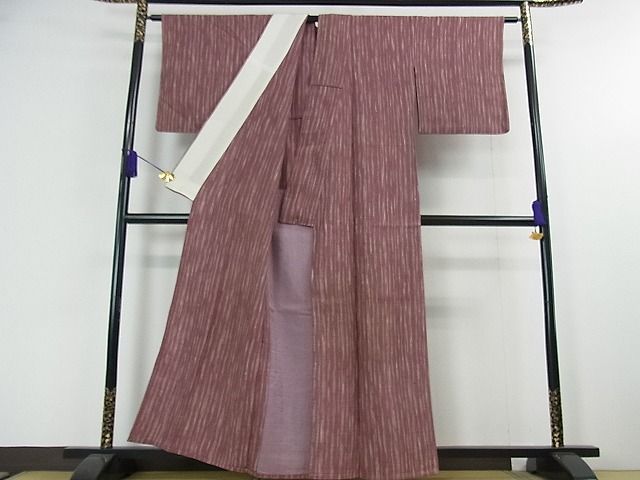 平和屋本店■極上　浦野理一　経節紬　単衣　縞　逸品　DZAA0464kh4 - 平和屋