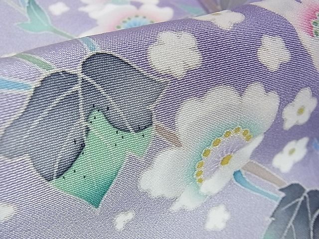 平和屋本店□極上 本加賀友禅作家 和泉衛知 訪問着 枝花文 暈し染め 藤