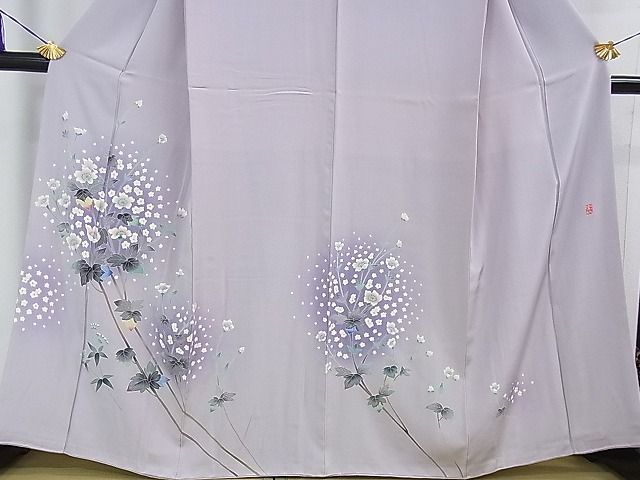 平和屋本店○極上 本加賀友禅作家 和泉衛知 訪問着 枝花文 暈し染め 藤