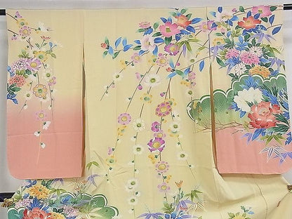 平和屋本店■極上　七五三　女の子　7歳　祝着　友禅　作家物　吉祥花文　逸品　DZAA0632kh5