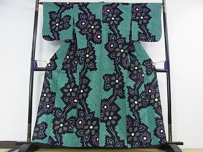 平和屋本店■極上　夏物　浴衣　有松鳴海絞り　草花文　綿　逸品　DZAA0728kh4 - 平和屋
