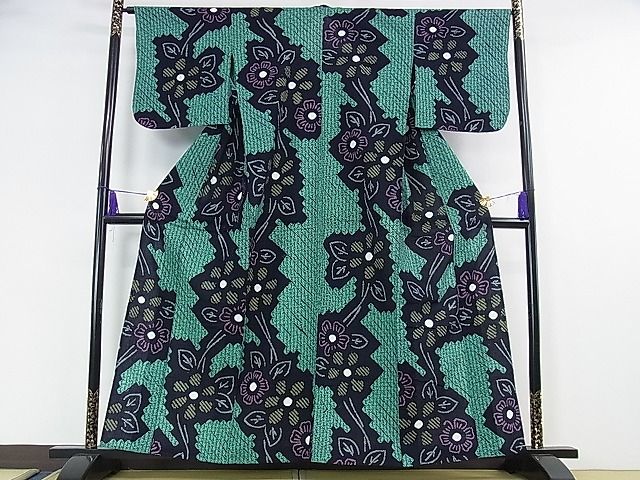 平和屋本店■極上　夏物　浴衣　有松鳴海絞り　草花文　綿　逸品　DZAA0728kh4 - 平和屋