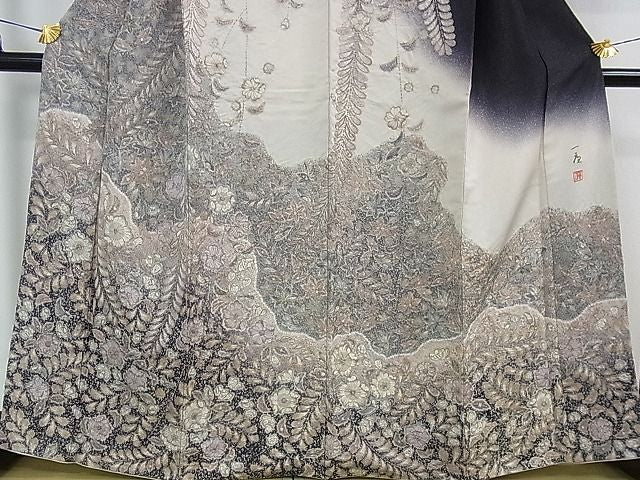 平和屋本店■極上　吉乃一廉　幻の辻が花　訪問着　暈し染め　銀通し地　逸品　DZAA0730kh4 - 平和屋