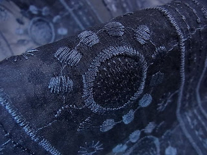 平和屋本店■極上 シルクオーガンジー 長羽織 スリーシーズン春夏秋 塵除け 黄金繭糸 刺繍 レース 花間道 反端付き 逸品未使用 DZAA0731kh4 - 平和屋