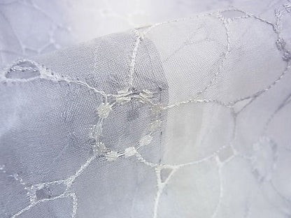 平和屋本店■極上 シルクオーガンジー 道中着 スリーシーズン 春夏秋　塵除け　刺繍　花繋ぎ　暈し染め　残布付き 逸品 未使用 DZAA0742kh4 - 平和屋