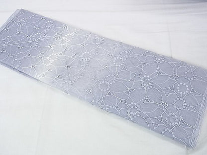 平和屋本店■極上 シルクオーガンジー 道中着 スリーシーズン 春夏秋　塵除け　刺繍　花繋ぎ　暈し染め　残布付き 逸品 未使用 DZAA0742kh4 - 平和屋